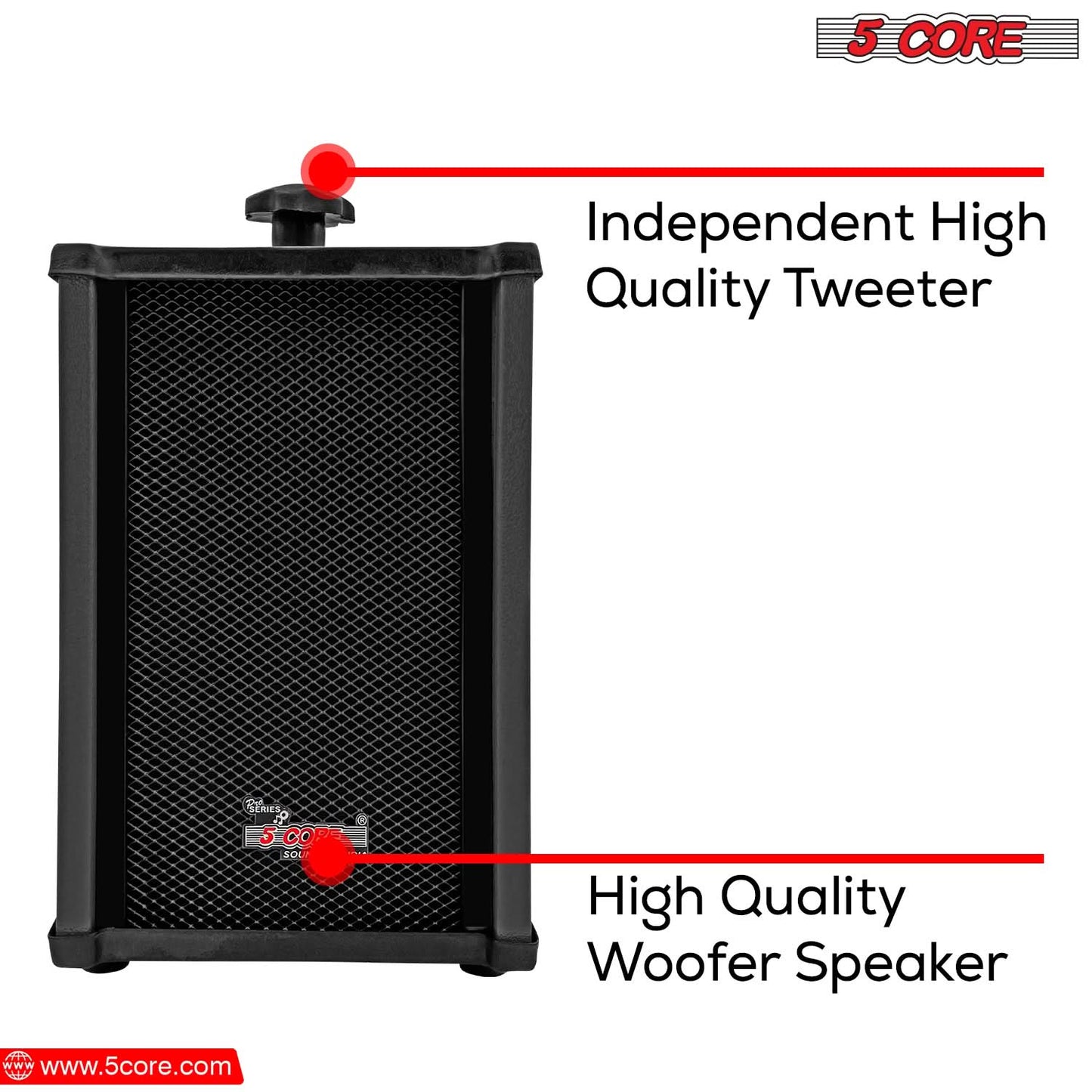 5Core Outdoor Speakers Stereo In Wall 100W Peak Passive Home Audio